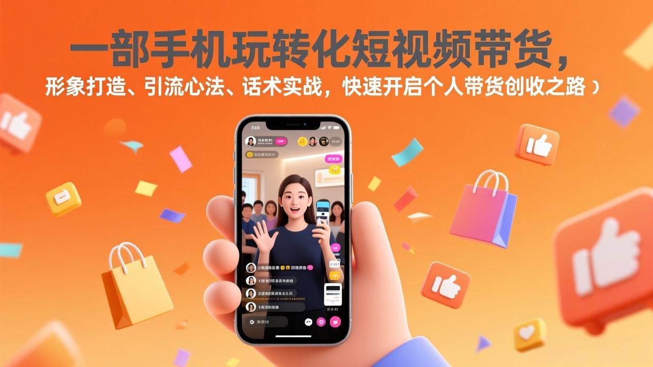（17356期）一部手机玩转化短视频带货，形象打造、引流心法、话术实战，快速开启个人带货创收之路 - 来及网络