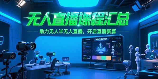 （15218期）无人直播课程汇总，含非实时防风技术，助力无人半无人直播，开启直播新篇 - 来及网络