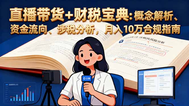 直播带货+财税宝典：概念解析、资金流向、涉税分析，月入10万合规指南 - 来及网络