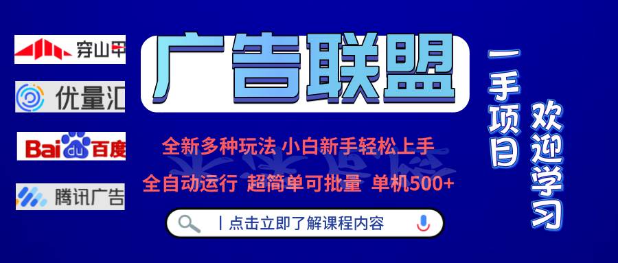 （13258期）广告联盟 全新多种玩法 单机500+ 全自动运行 可批量运行 - 来及网络