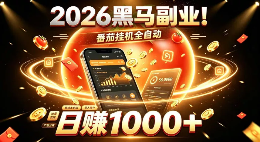 2026黑马副业！番茄挂G全自动日入1000+，操作最简单、门槛最低的线上轻资产项目【揭秘】 - 来及网络