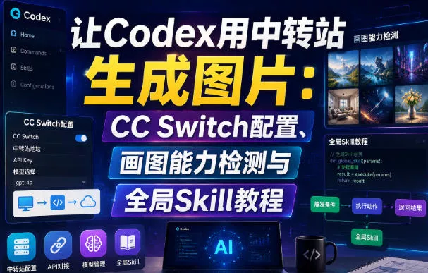 让Codex用中转站生成图片：CC Switch配置、画图能力检测与全局Skill教程 - 来及网络