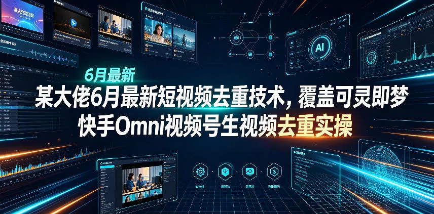 某大佬6月最新短视频去重技术，覆盖可灵即梦快手Omni视频号生视频去重实操 - 来及网络