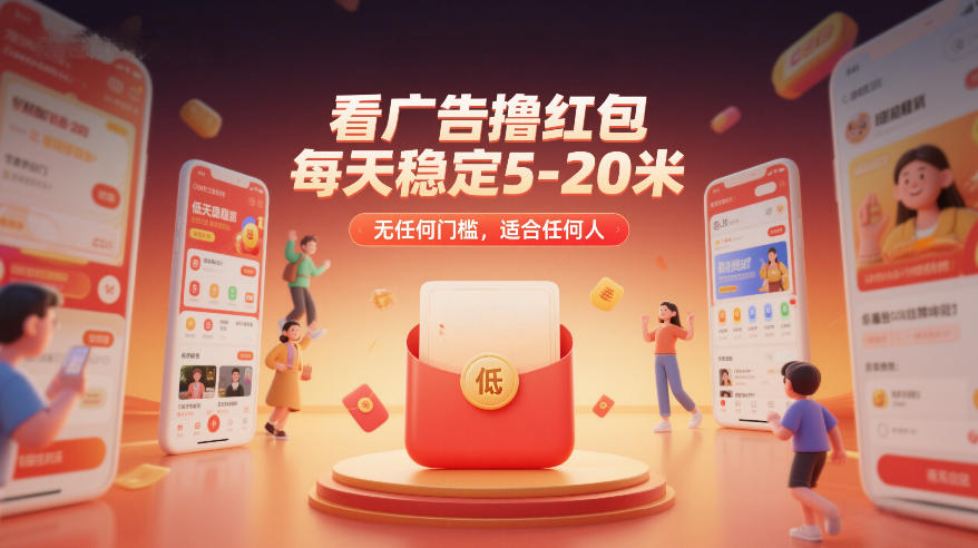 看广告撸红包，每天稳定5-20米，无任何门槛，适合任何人 - 来及网络