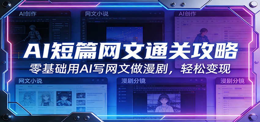 AI短篇网文通关攻略：零基础用AI写网文做漫剧，轻松变现 - 来及网络