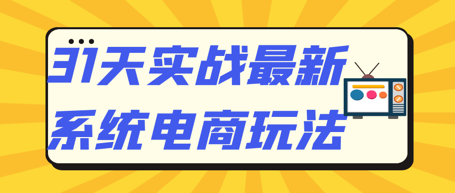 31天实战最新系统电商玩法 - 来及网络