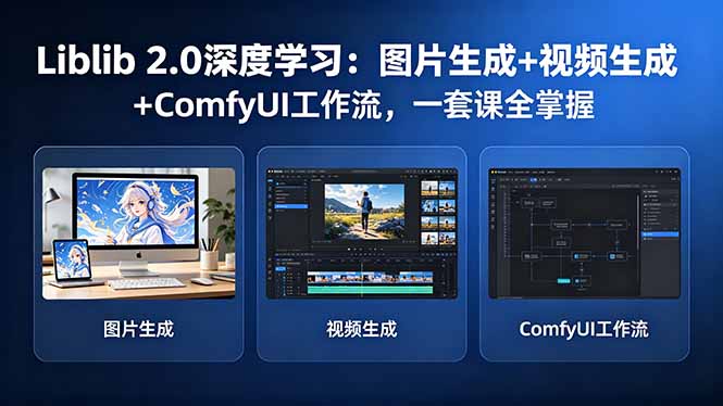 Liblib 2.0深度学习：图片生成+视频生成+ComfyUI工作流，一套课全掌握 - 来及网络