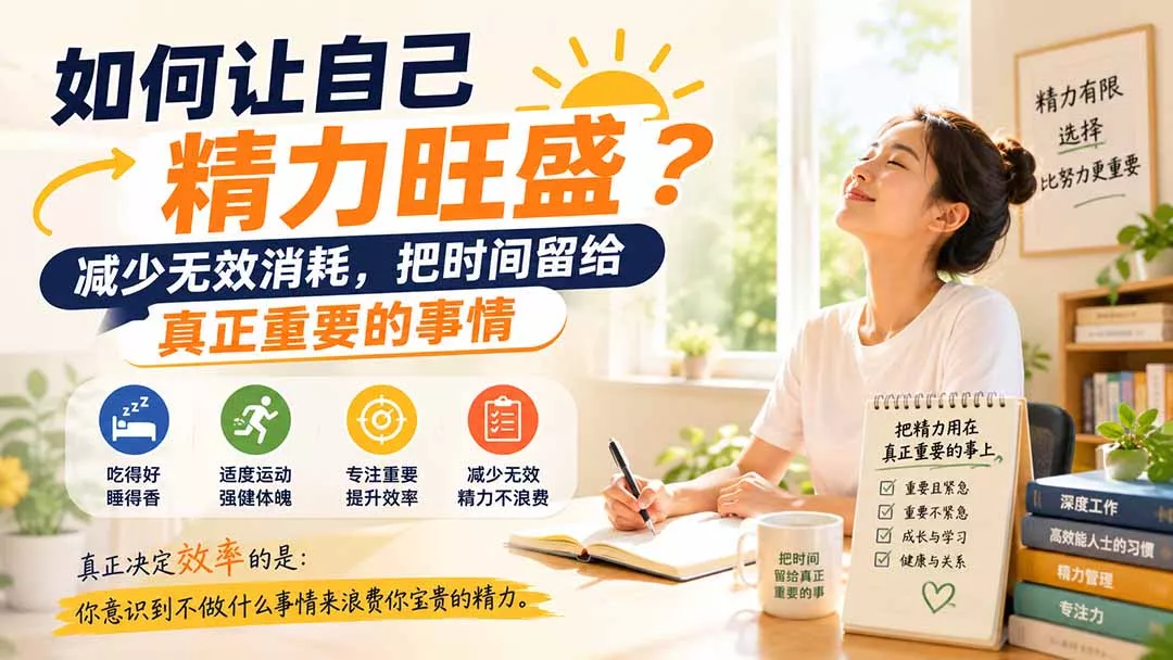 付费文章：如何让自己精力旺盛？减少无效消耗，把时间留给真正重要的事情 - 来及网络