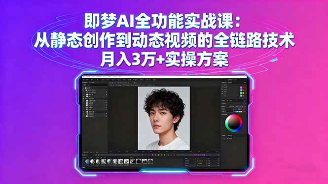 （16053期）即梦AI全功能实战课：从静态创作到动态视频的全链路技术 月入3万+实操方案 - 来及网络