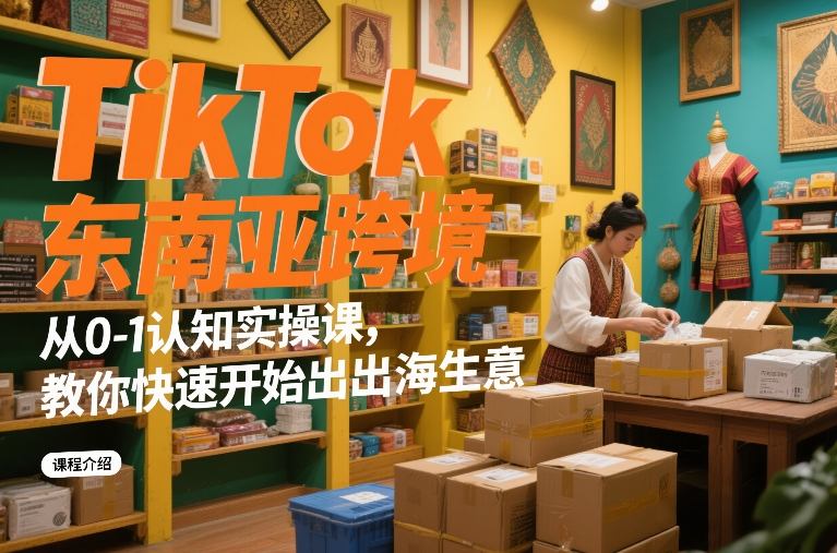 TikTok东南亚跨境从0-1认知实操课，教你快速开始出海生意 - 来及网络