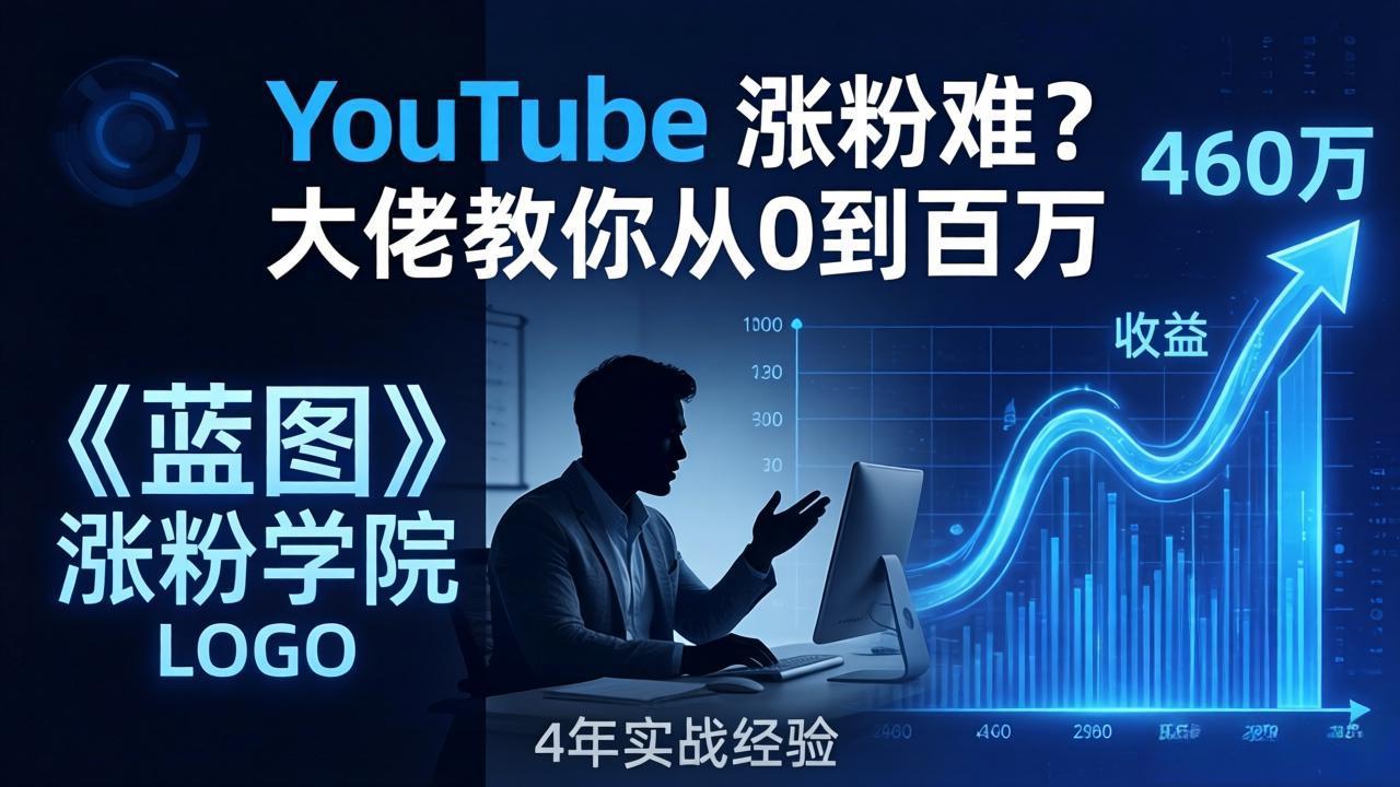 YouTube 涨粉难？《蓝图涨粉学院》：4 年赚 460 万的大佬教策略，从0到百万有路径！ - 来及网络