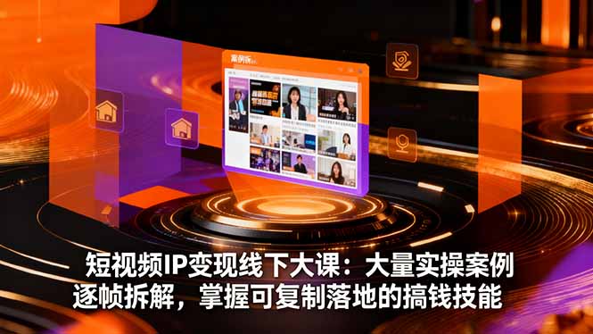 短视频IP变现线下大课：大量实操案例逐帧拆解，掌握可复制落地的搞钱技能 - 来及网络