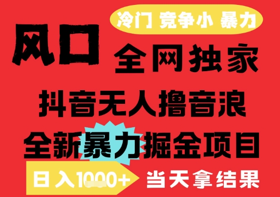25年6月高爆抖音无人直播最新撸音浪掘金项目，解放双手小白可做，无脑日入1k+，门槛低【揭秘】 - 来及网络