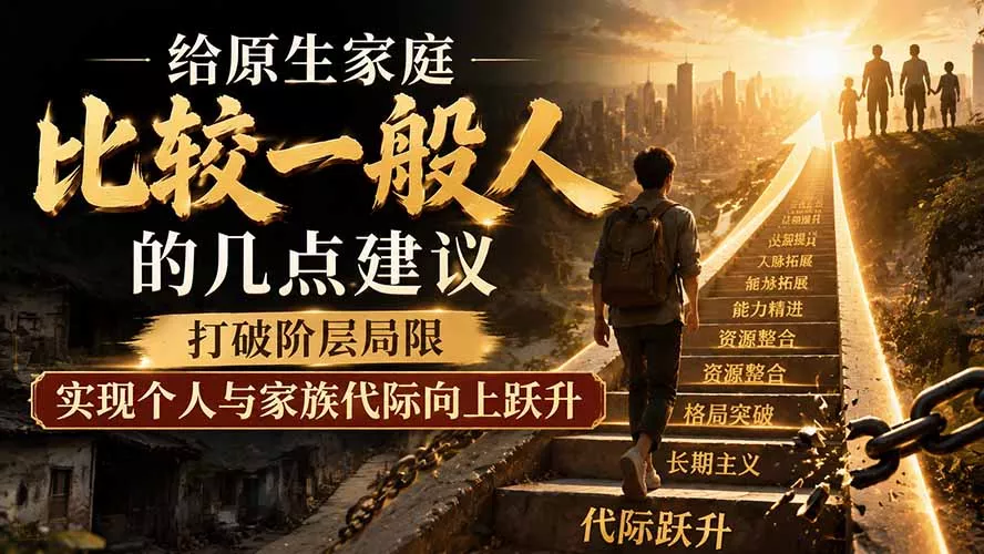 付费文章：给原生家庭比较一般人的几点建议，打破阶层局限，实现个人与家族代际向上跃升 - 来及网络