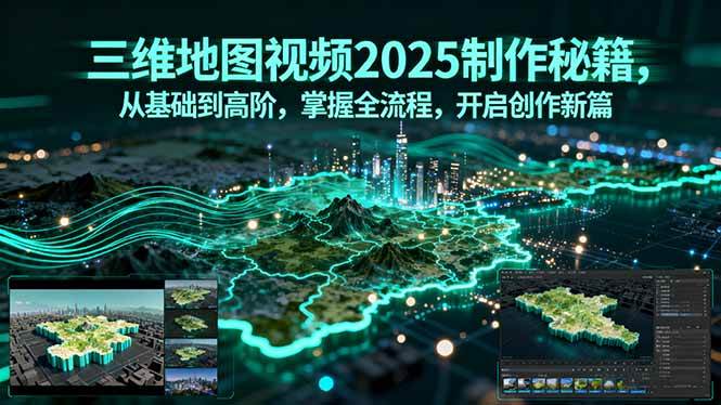 （15983期）三维地图视频2025制作秘籍，从基础到高阶，掌握全流程，开启创作新篇 - 来及网络