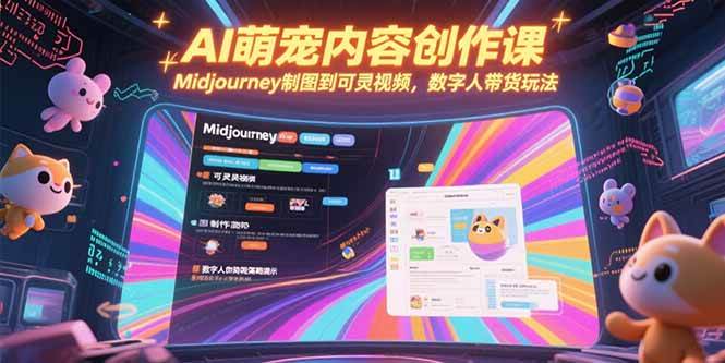 （15311期）AI萌宠内容创作课，Midjourney制图到可灵视频，数字人带货玩法 - 来及网络