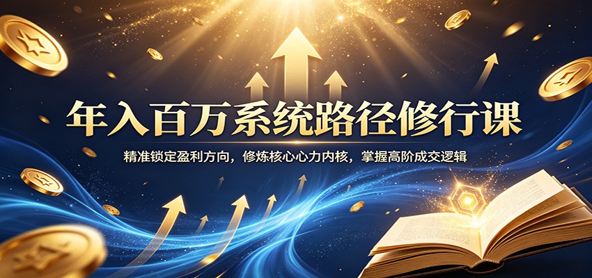 年入百万系统路径修行课：精准锁定盈利方向，修炼核心心力内核，掌握高阶成交逻辑 - 来及网络