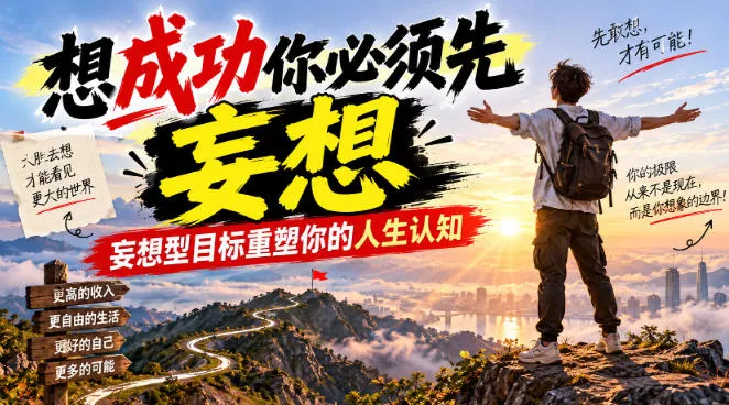 付费文章：想成功你必须先妄想，妄想型目标重塑你的人生认知 - 来及网络
