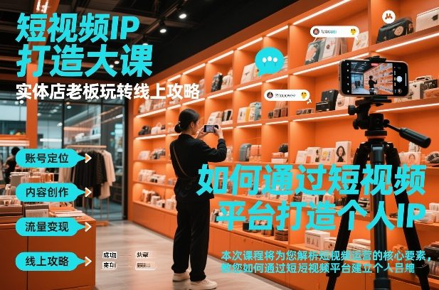 短视频ip打造大课，实体店老板玩转线上攻略 - 来及网络