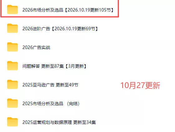 2026亚马逊跨境电商实战教程-更新1027，从市场分析、AI智能选品到广告投放、店铺运营及盈利增长全流程教学