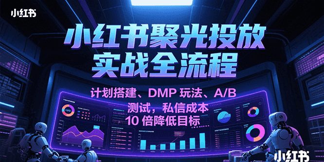 小红书聚光投放实战全流程，计划搭建、DMP玩法、A/B测试，私信成本10倍降低目标 - 来及网络