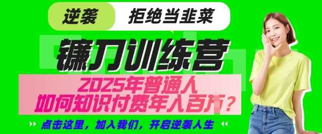 【网创项目终点站-镰刀训练营超级IP合伙人】25年普通人如何通过知识付费实现逆袭【揭秘】 - 来及网络