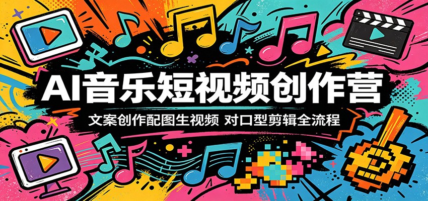 AI音乐短视频创作营：文案创作配图生视频，对口型剪辑全流程 - 来及网络
