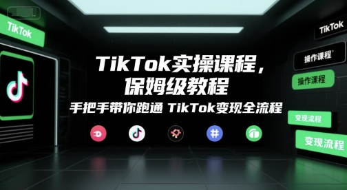 TikTok实操课程，保姆级教程，手把手带你跑通TikTok变现全流程 - 来及网络