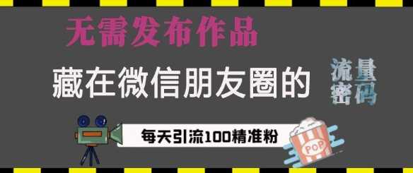 藏在微信朋友圈的流量密码，无需发布作品，单日引流100+精准创业粉【揭秘】 - 来及网络