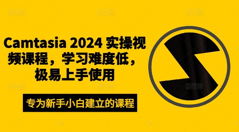 Camtasia 2024 实操视频课程，学习难度低，极易上手使用 - 来及网络