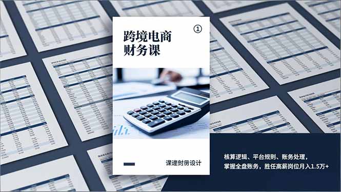 跨境电商财务课，核算逻辑、平台规则、账务处理，掌握全盘账务，胜任高薪岗位月入1.5万+ - 来及网络