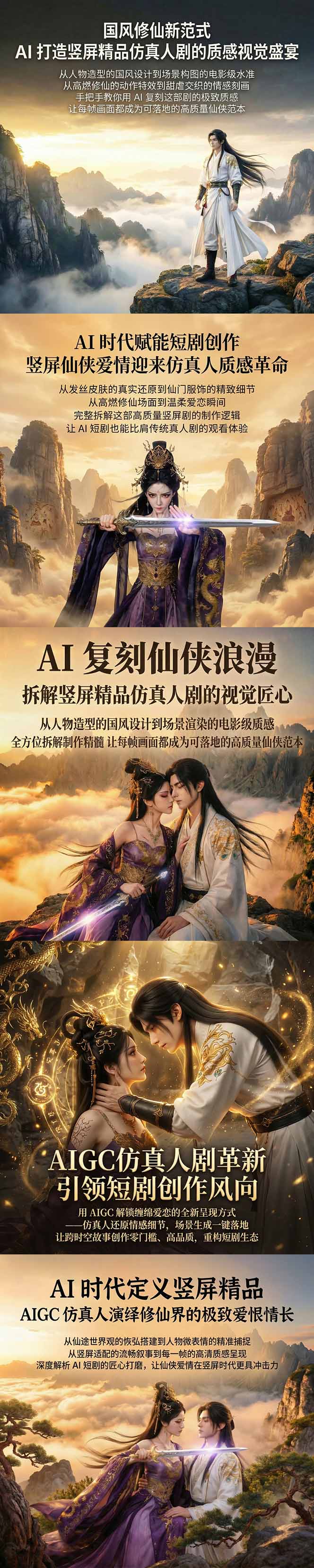AIGC 仿真人短剧创作革新，解锁仙侠爱恋全新呈现，一键出高质场景，零门槛打造爆款剧集