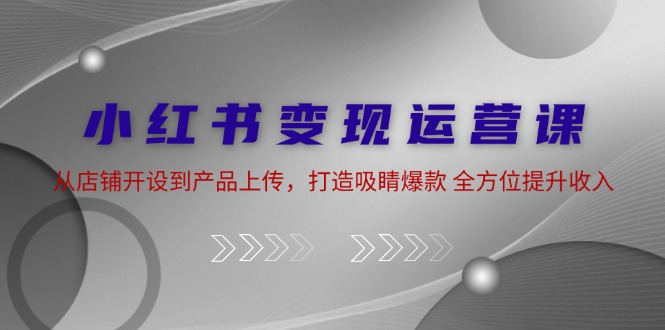 （12520期）小红书变现运营课：从店铺开设到产品上传，打造吸睛爆款 全方位提升收入 - 来及网络