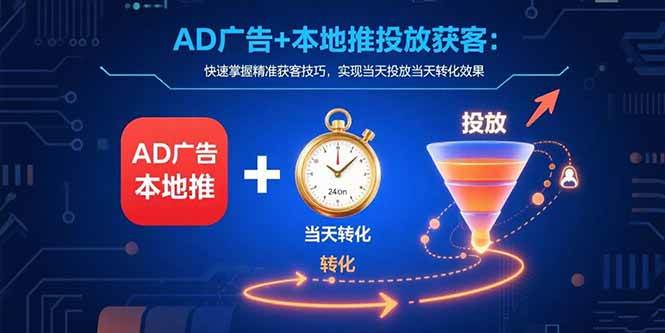 （15637期）AD广告+本地推投放获客：快速掌握精准获客技巧，实现当天投放当天转化效果 - 来及网络