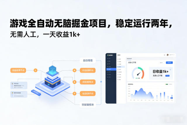 游戏全自动无脑掘金项目，稳定运行两年，无需人工，一天收益1k+【揭秘】 - 来及网络