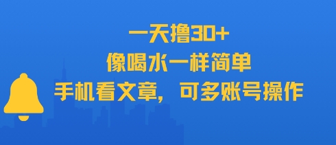 一天撸30+，像喝水一样简单，手机看文章，可多账号操作 - 来及网络