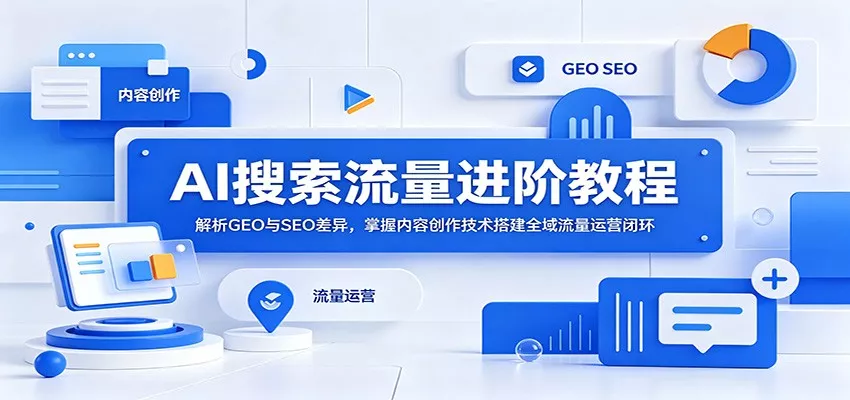 AI搜索流量进阶教程：解析GEO与SEO差异，掌握内容创作技术搭建全域流量运营闭环 - 来及网络