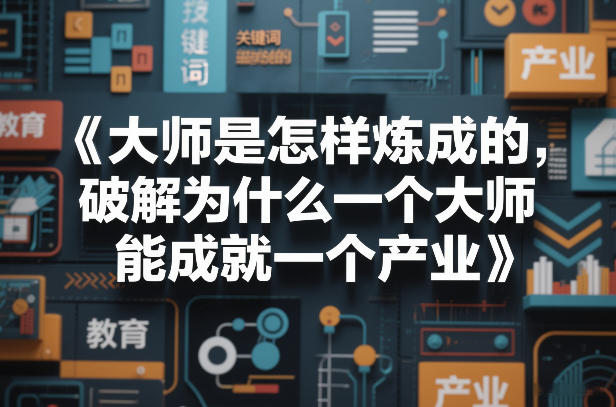 大师是怎样炼成的，破解为什么一个大师，能成就一个产业【电子书】 - 来及网络