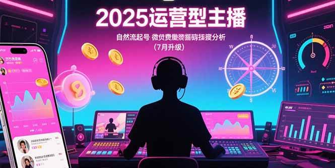 （15508期）2025运营型主播：自然流起号，微付费投放技巧，罗盘数据深度解析(7月更新) - 来及网络