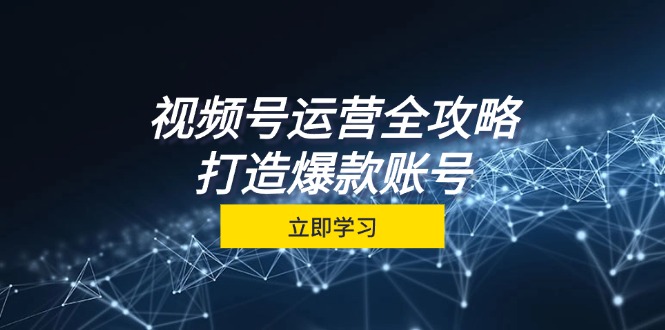 视频号运营全攻略，从定位到成交一站式学习，视频号核心秘诀，打造爆款账号 - 来及网络