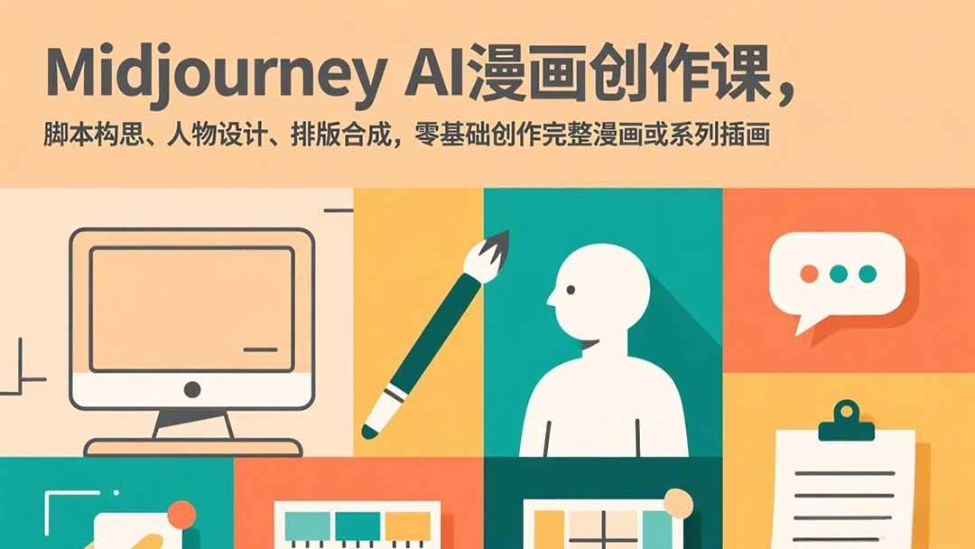 （17299期）Midjourney AI漫画创作课，脚本构思、人物设计、排版合成，零基础创作完整漫画或系列插画 - 来及网络