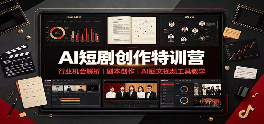 AI短剧创作特训营：行业机会解析，剧本创作，AI图文视频工具教学(文字版) - 来及网络
