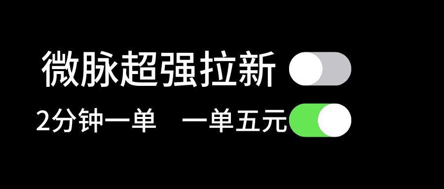 （11580期）微脉超强拉新， 两分钟1单， 一单利润5块，适合小白 - 来及网络