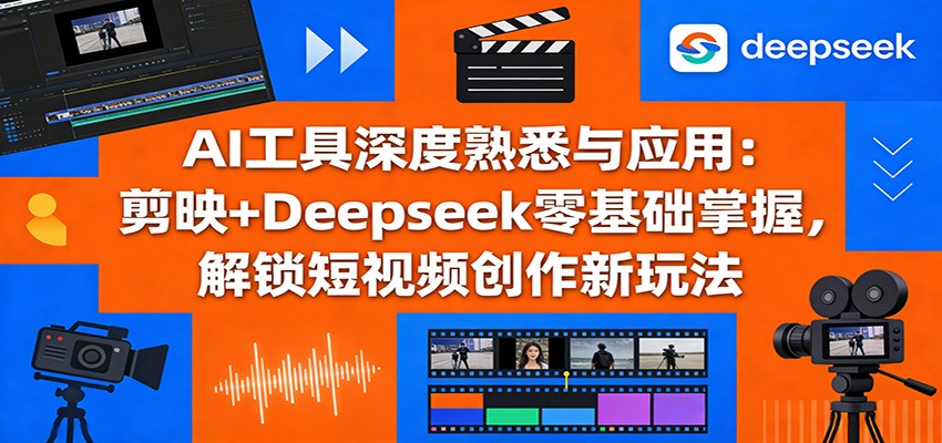 AI工具深度熟悉与应用：剪映+Deepseek零基础掌握，解锁短视频创作新玩法 - 来及网络
