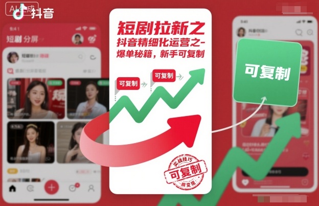 短剧拉新之抖音精细化运营之爆单秘籍，新手可复制 - 来及网络