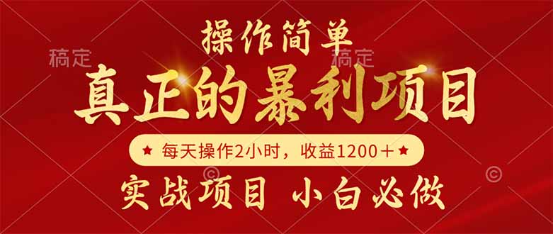 真正的暴利项目，操作简单，每天收益1200＋，自己做老板 - 来及网络
