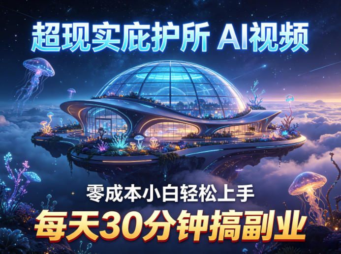 超现实庇护所AI视频项目拆解，零成本小白轻松上手，每天30分钟搞副业 - 来及网络