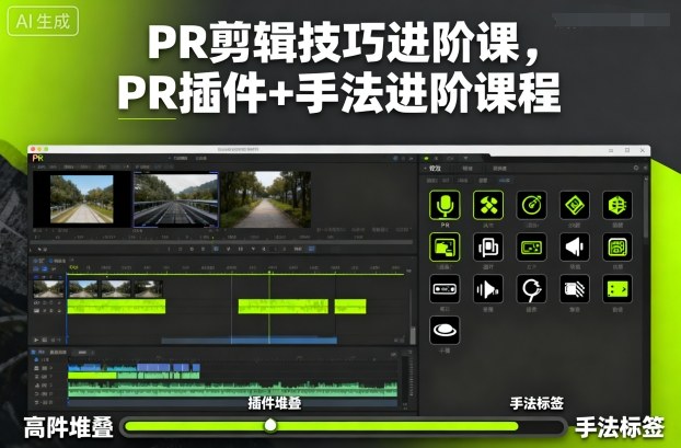 PR剪辑技巧进阶课，PR插件+手法进阶课程 - 来及网络