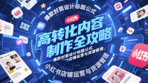 高转化内容制作全攻略，爆款封面设计标题公式，小红书店铺运营与货源管理 - 来及网络