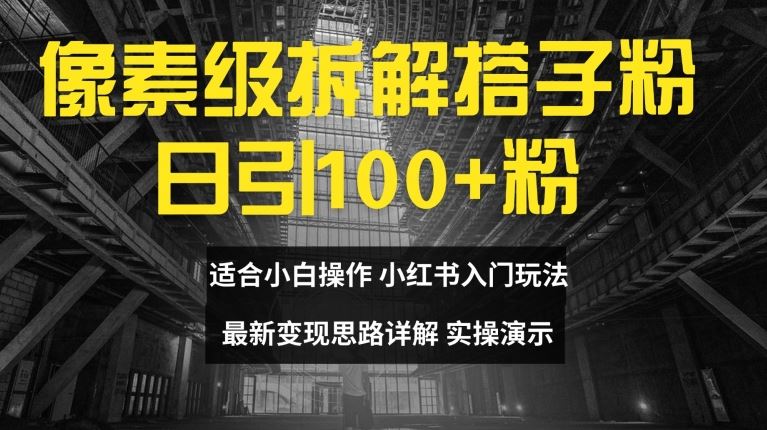像素级拆解搭子粉，日引100+，小白看完可上手，最新变现思路详解【揭秘】 - 来及网络